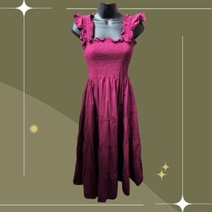 ✨ Hill House Ellie Midi Dress Burgundy Size XS